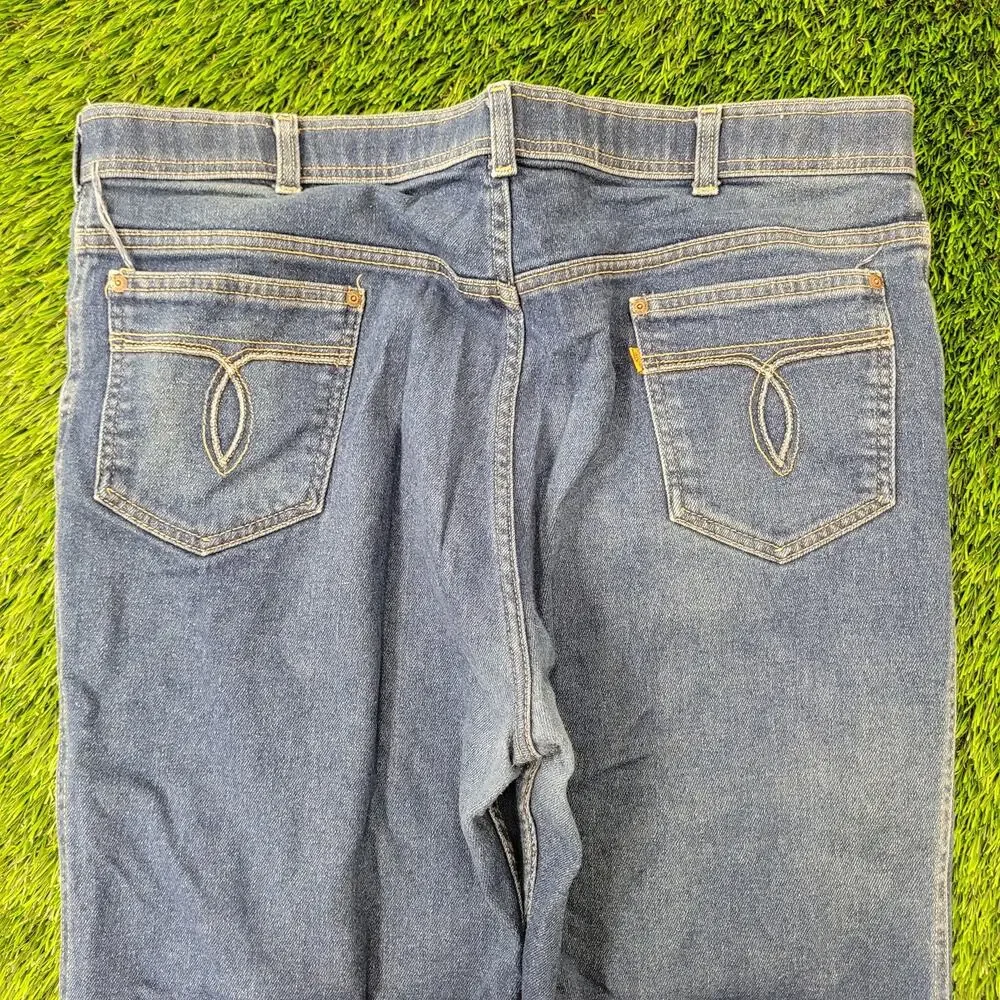 Vintage LEVIS With-A-Skosh Jeans 38x30 Dark-Wash Whiskered